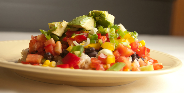 E2 black beans and rice