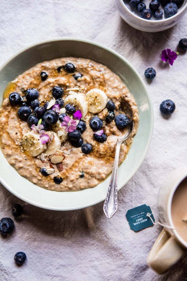 Earl Grey blueberry oatmeal