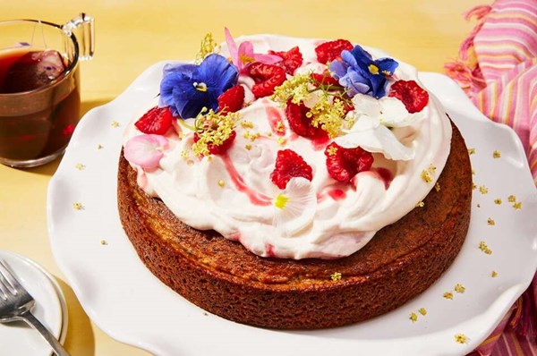 Earl Grey cake with fresh raspberry whipped cream [Lily Fischer, Cake Life Bake Shop]