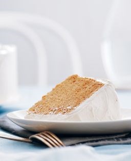 Earl Grey chiffon cake with maple meringue frosting