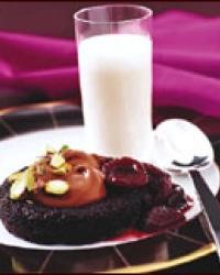 Earl Grey devil's food cakes with cherries