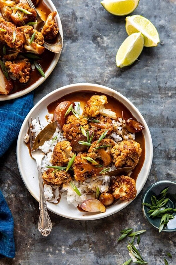 Easiest coconut cauliflower adobo