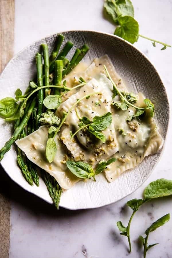 Easiest lemon ricotta asparagus ravioli