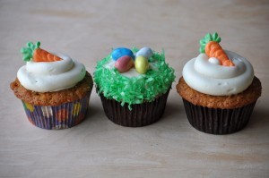 Easter carrot cupcakes