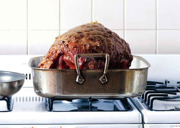 Easter ham with golden breadcrumbs and Madeira sauce