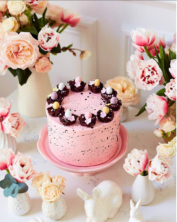 Easter speckled nests vanilla chiffon cake