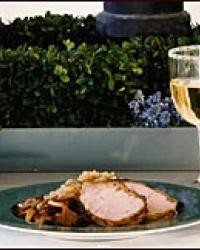 Easter veal loin with fennel-lima bean puree