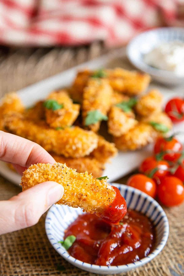 Easy baked chicken goujons