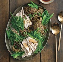 Easy basil chicken salad with soba