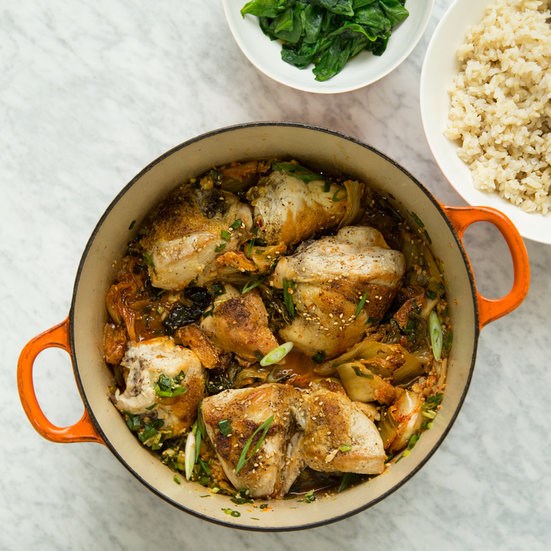 Easy braised chicken with kimchi