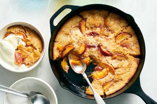 Easy buttermilk peach cobbler