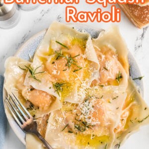 Easy butternut squash ravioli with rosemary oil