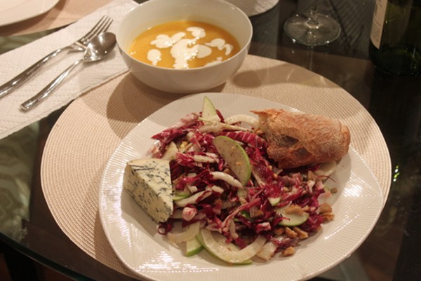 Easy butternut squash soup with whiskey ginger cream