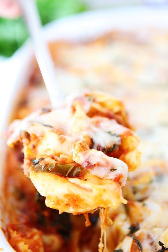 Easy cheesy baked tortellini