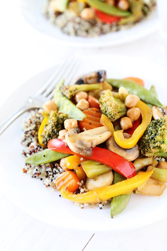 Easy chickpea vegetable stir fry 