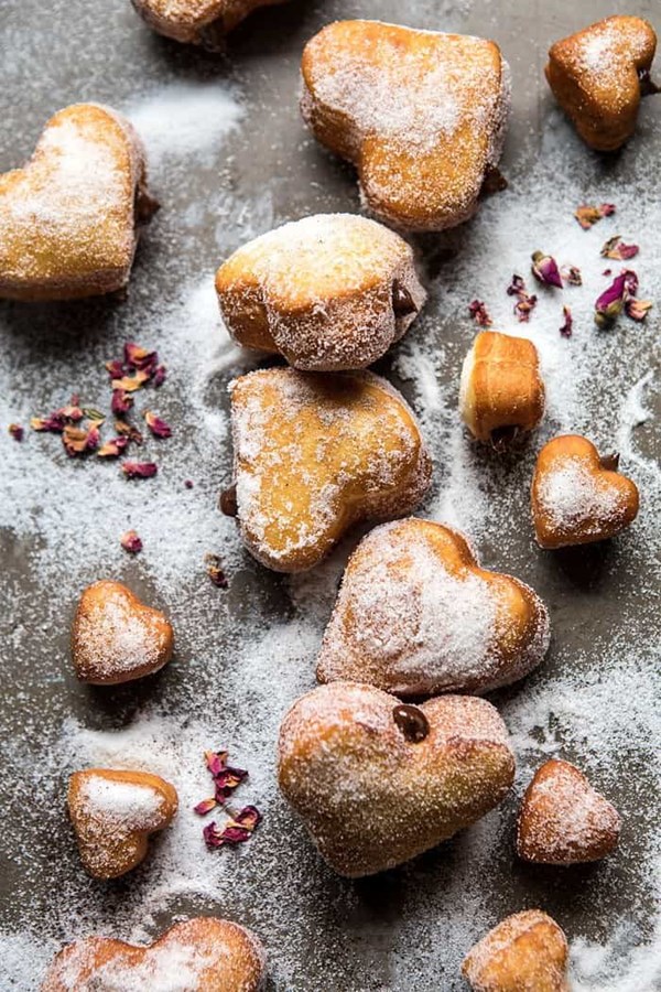 Easy chocolate heart doughnuts