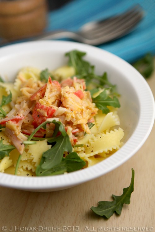 Easy crab chilli and rocket pasta