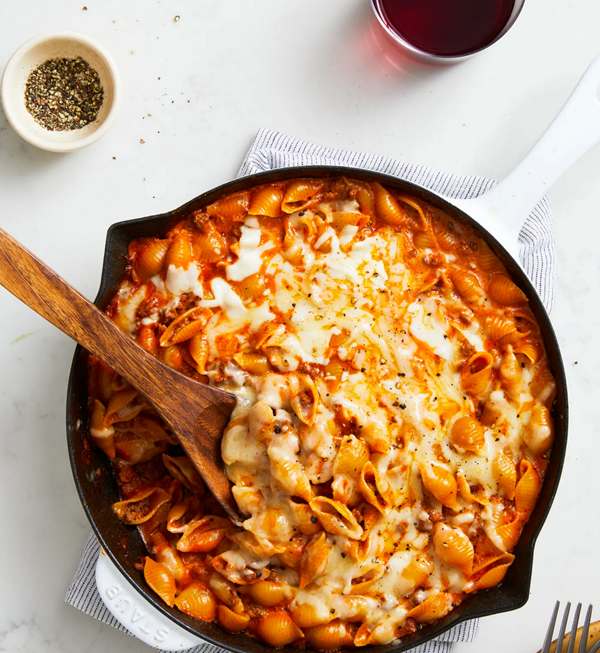 Easy, creamy beef and shells