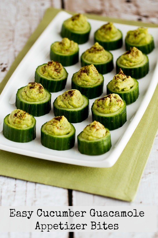 Easy cucumber guacamole appetizer bites