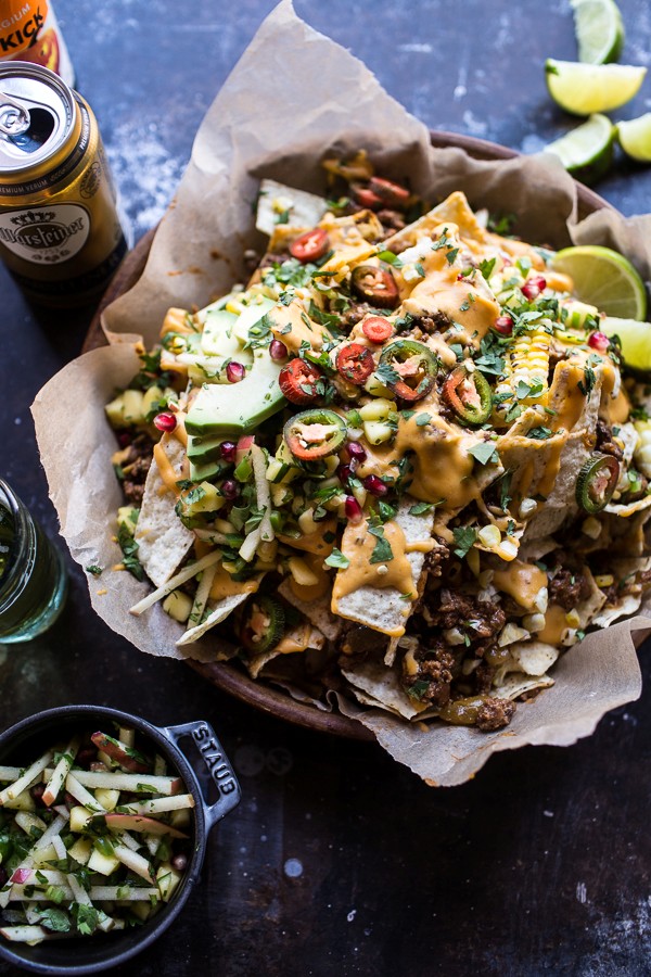 Easy enchilada beef nachos