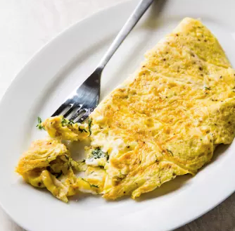 Easy feta and dill omelet