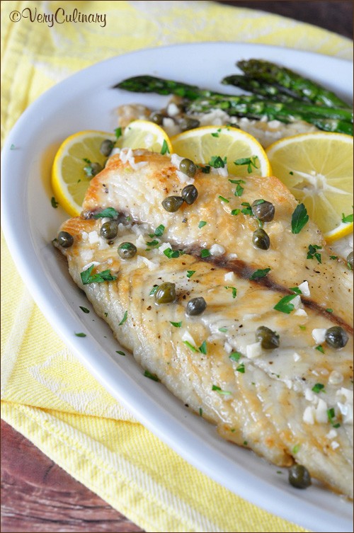 Easy fish piccata with roasted asparagus recipe | Eat Your Books