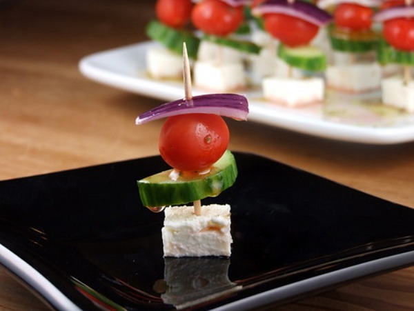 Easy Greek appetizer skewers