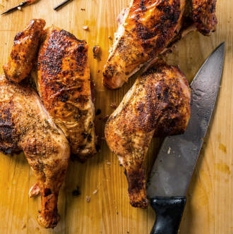 Easy grill-roasted butterflied chicken