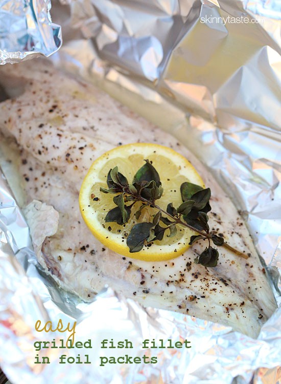 Easy grilled fish fillet in foil packets