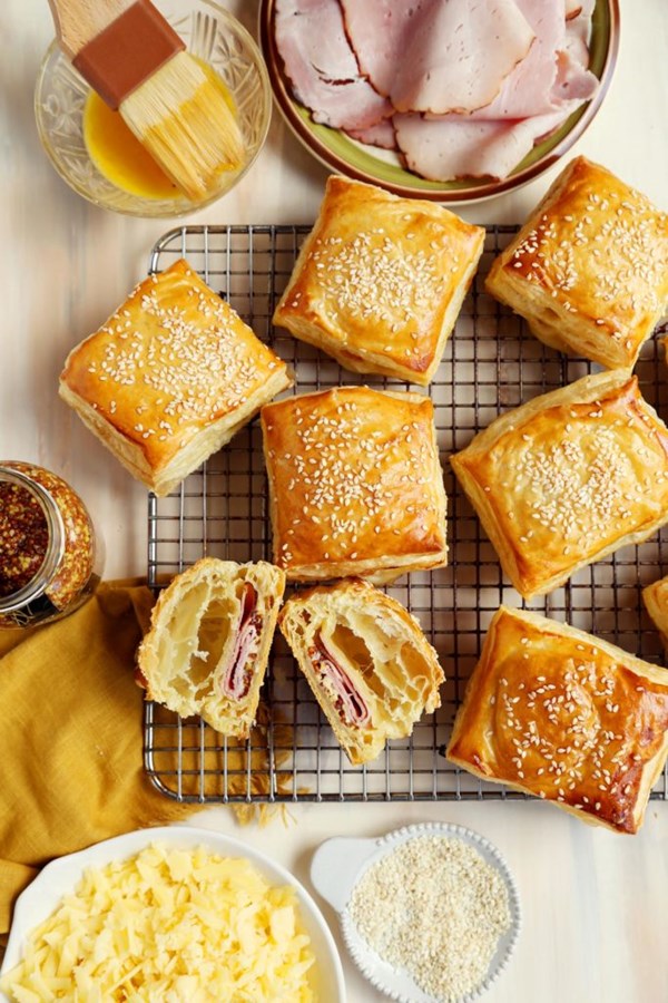 Easy ham and cheese croissants