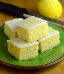 Easy iced lemon cake bars