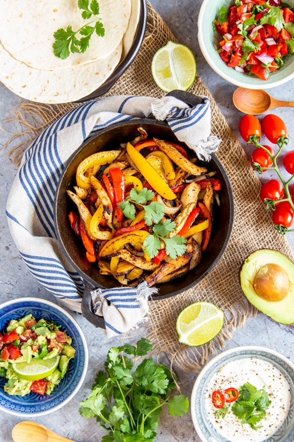 Easy leftover roast chicken fajitas