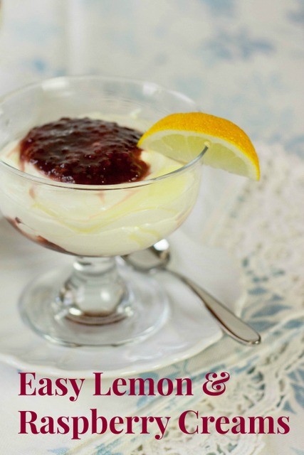 Easy lemon & raspberry creams