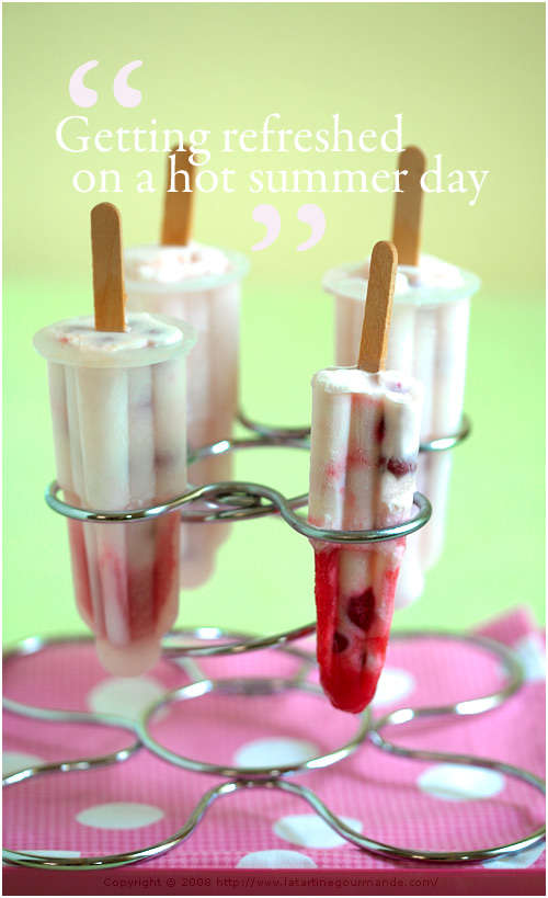 Easy lemon, berry and yogurt popsicles