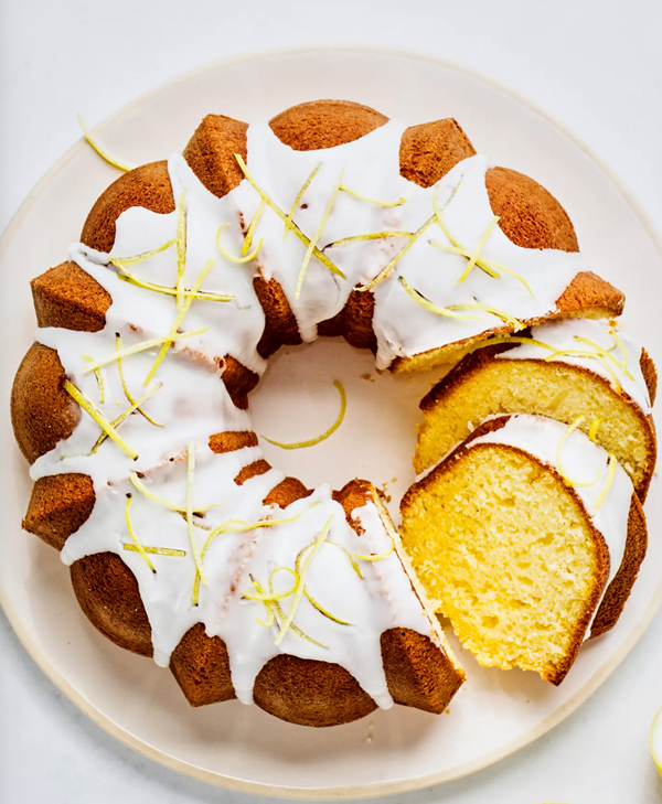Easy lemon bundt cake with fresh lemon glaze