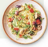 Easy linguine with sardines, tomatoes & olives