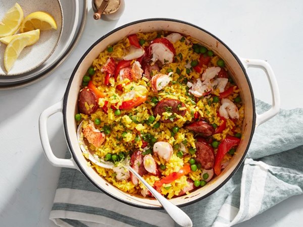 Easy lobster paella