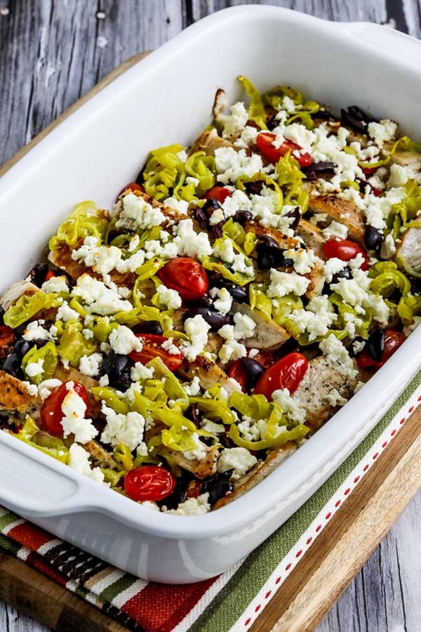 Easy low-carb Greek chicken bake