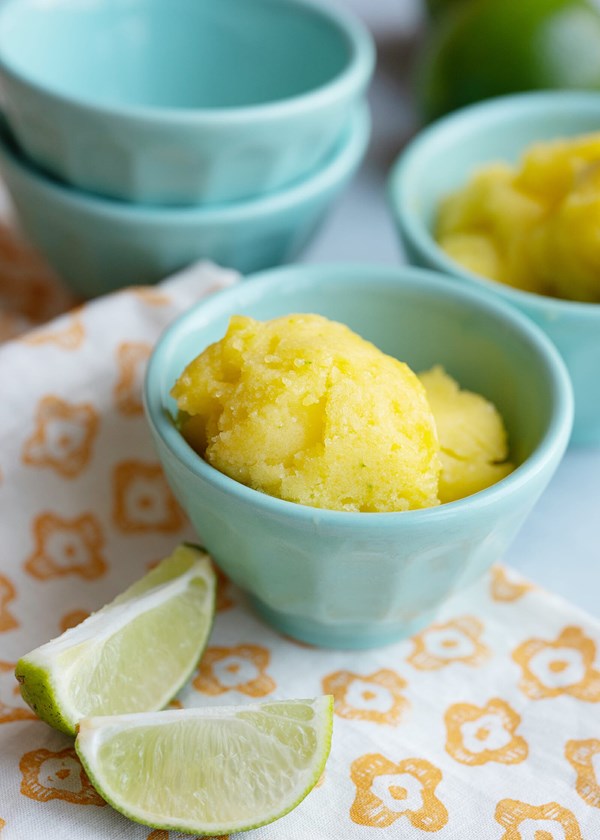 Easy mango lime sorbet