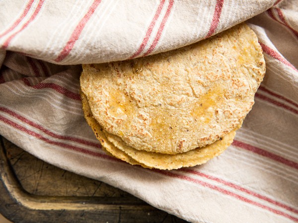 Easy nixtamalized corn tortillas
