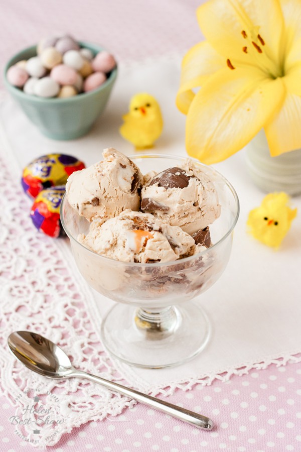 Easy no churn Creme Egg ice cream