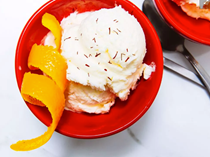 Easy, no-cook saffron-orange ice cream