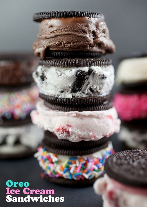 Easy Oreo ice cream sandwiches