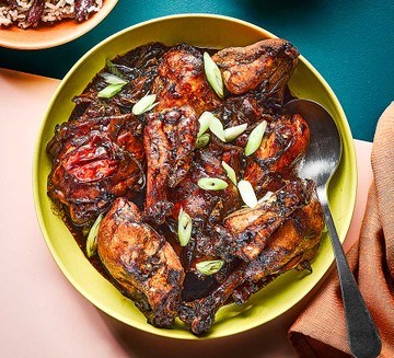 Easy oven-cooked Jamaican brown stew chicken