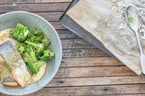 Easy oven salmon and broccoli