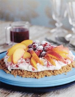 Easy peach Melba cheesecake