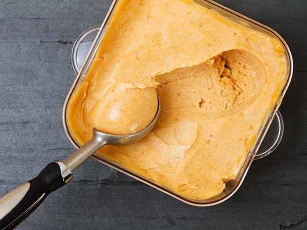 Easy peach sorbet