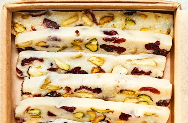 Easy pistachio-cranberry nougat