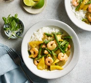 Easy prawn green curry rice bowl