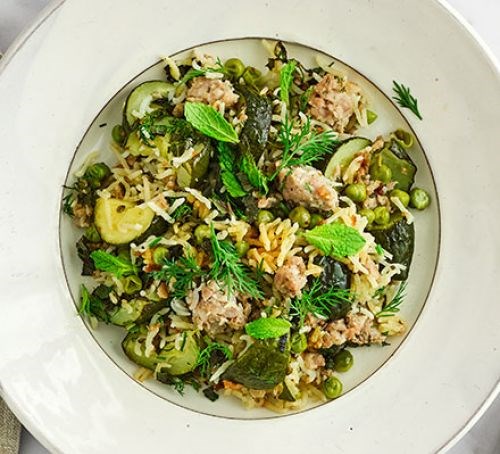 Easy sausage & courgette pilaf